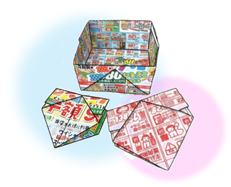 紙で作ったごみ入れのイラスト