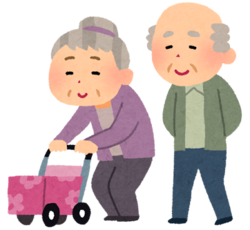 高齢者が歩くイラスト